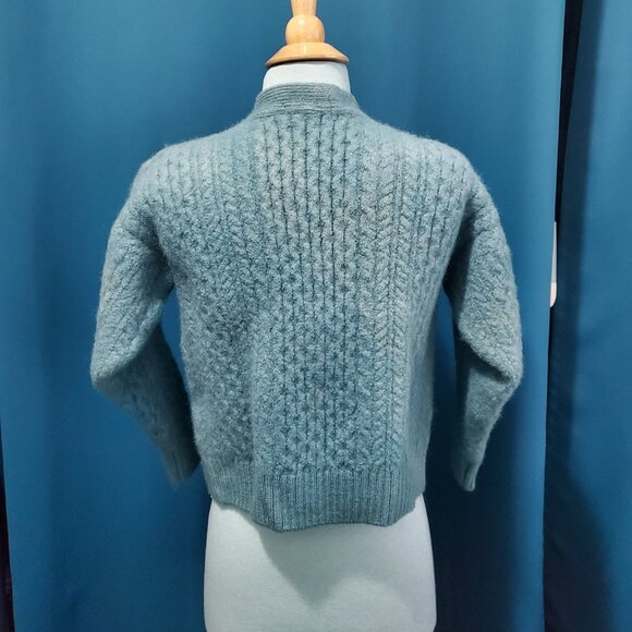 Vintage 70s Highland Homes Scottish 100% Wool Cropped Cardigan - S - Picture 2 of 12